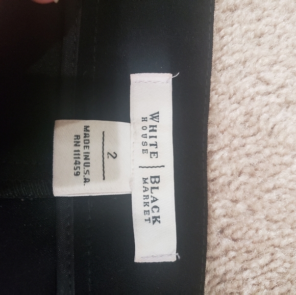 White House Black Market 2 satin waist flowy peekaboo slits at ankles side… - Picture 8 of 8